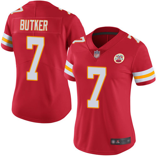 Women Kansas City Chiefs #7 Butker Harrison Red Team Color Vapor Untouchable Limited Player Football Nike NFL Jersey